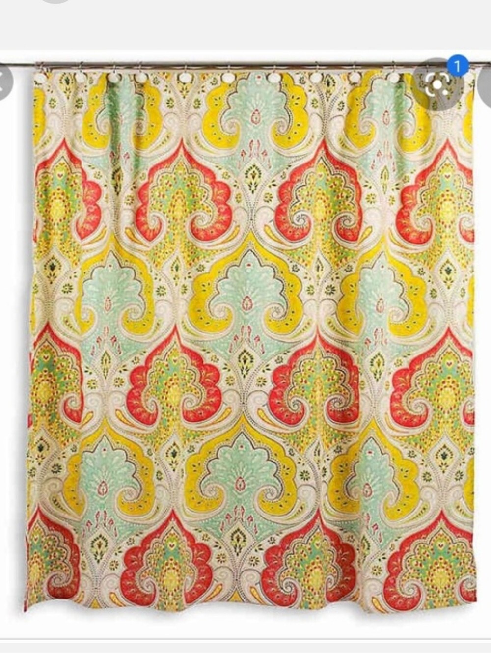 Echo Jaipur Shower Curtain Boho Cotton 72x72" Nwt New